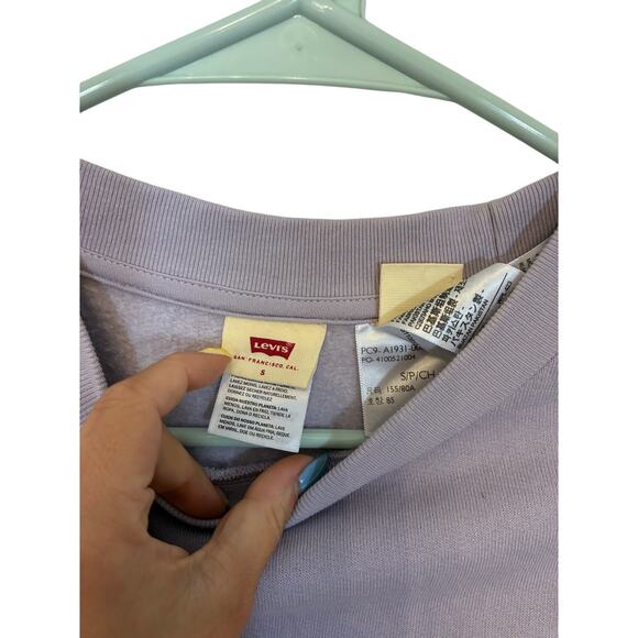 Levi’s Sporty Cinch Sweatshirt Lavender Purple Women’s S Cotton Crew Kidcore - Picture 5 of 7